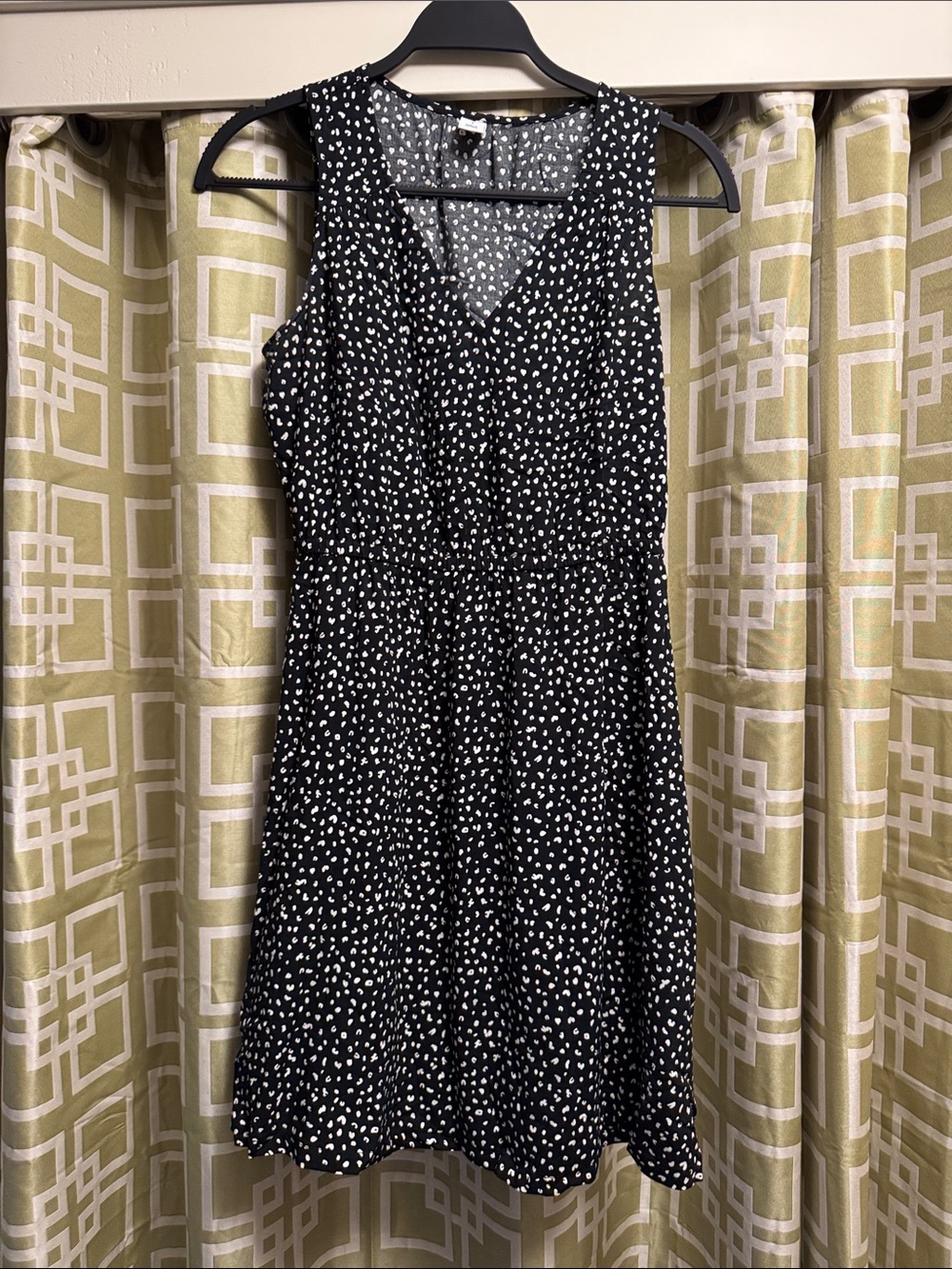 Old Navy Black Dress with White Dot Print